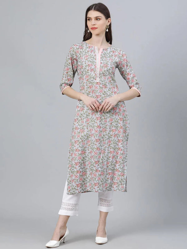 Multicoloured Printed Cotton Kurta - Jashvi