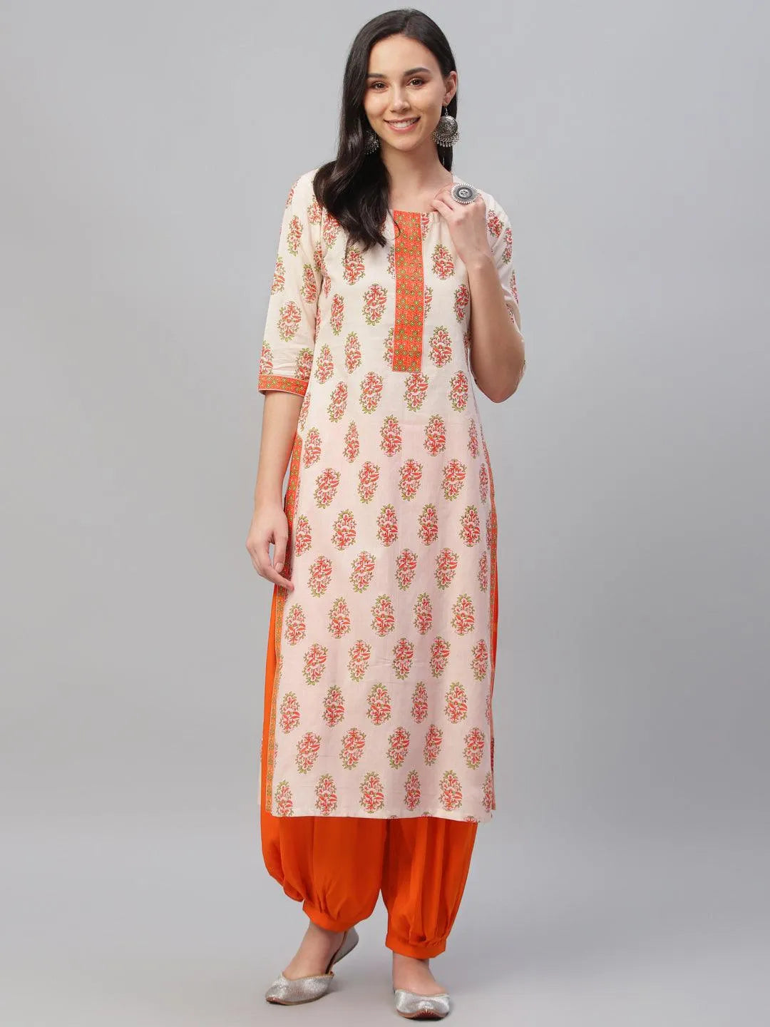 Multicoloured Printed Cotton Kurta - Jashvi