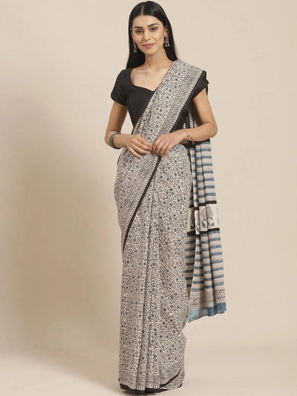 Multicoloured Printed Cotton Saree - Jashvi