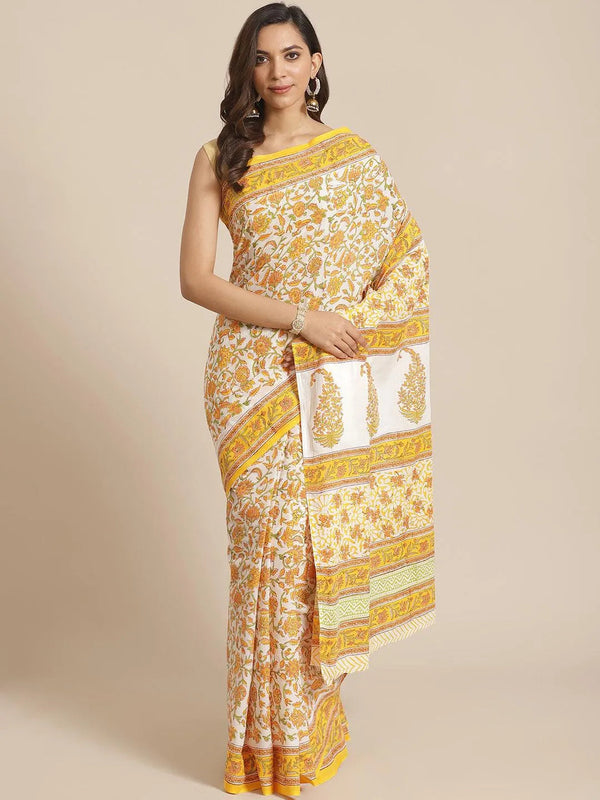 Multicoloured Printed Cotton Saree - Jashvi