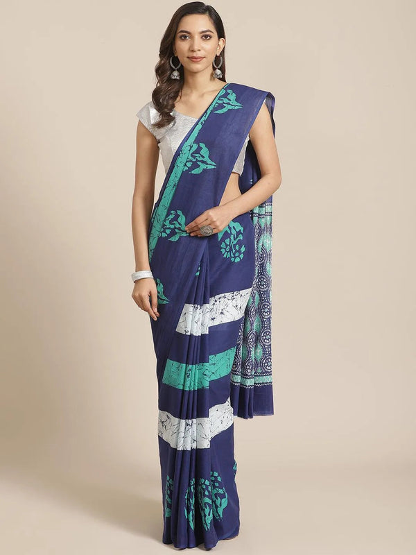 Multicoloured Printed Cotton Saree - Jashvi