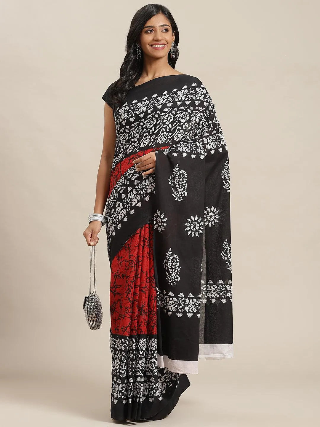 Multicoloured Printed Cotton Saree - Jashvi