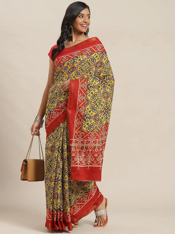 Multicoloured Printed Cotton Saree - Jashvi