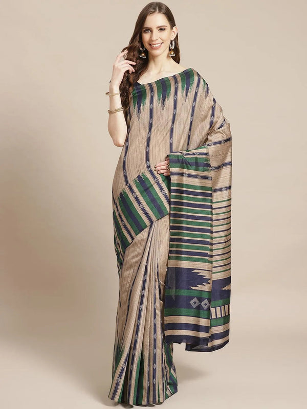 Multicoloured Printed Cotton Silk Saree - Jashvi