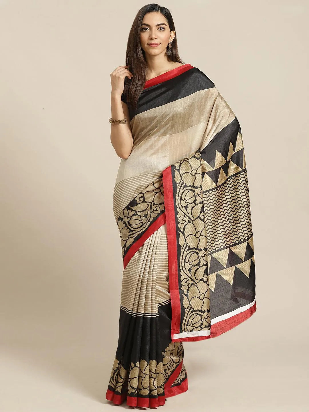 Multicoloured Printed Cotton Silk Saree - Jashvi