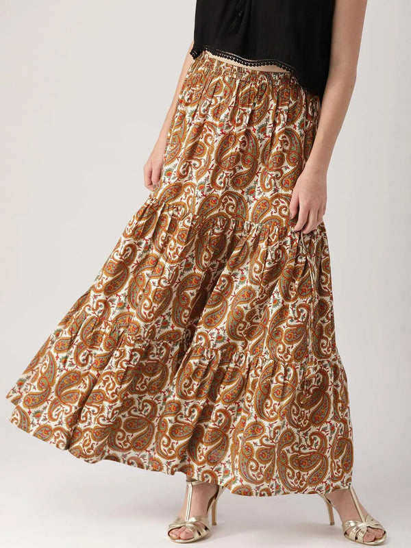 Multicoloured Printed Cotton Skirt - Jashvi