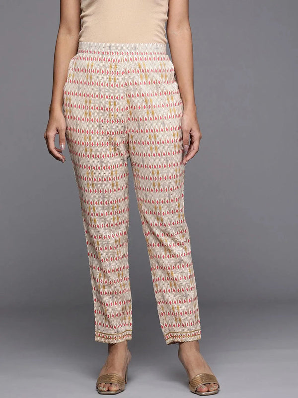 Multicoloured Printed Cotton Trousers - Jashvi