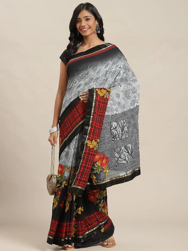 Multicoloured Printed Georgette Saree - Jashvi