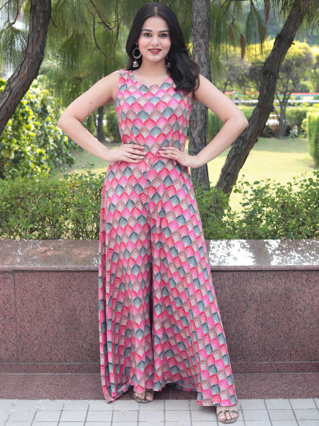 Multicoloured Printed Rayon Jumpsuit - Jashvi