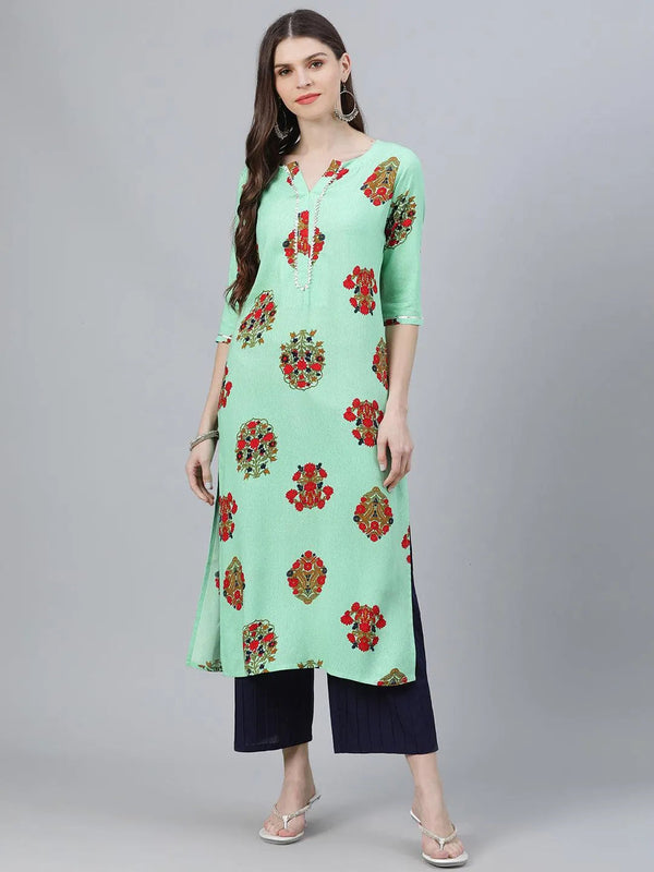 Multicoloured Printed Rayon Kurta - Jashvi