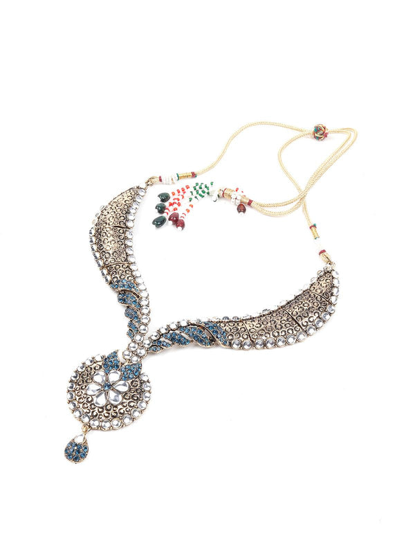 Women's Multicoloured Stones And Kundan Set - Odette