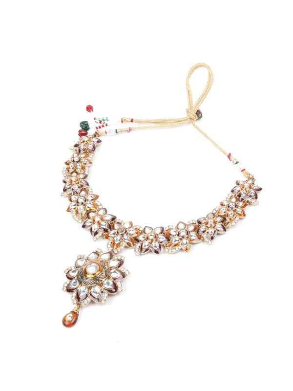 Women's Multicoloured Stones And Kundan Set - Odette