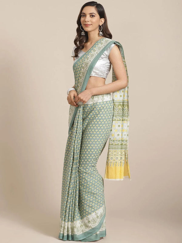 Multicoloured Striped Cotton Saree - Jashvi