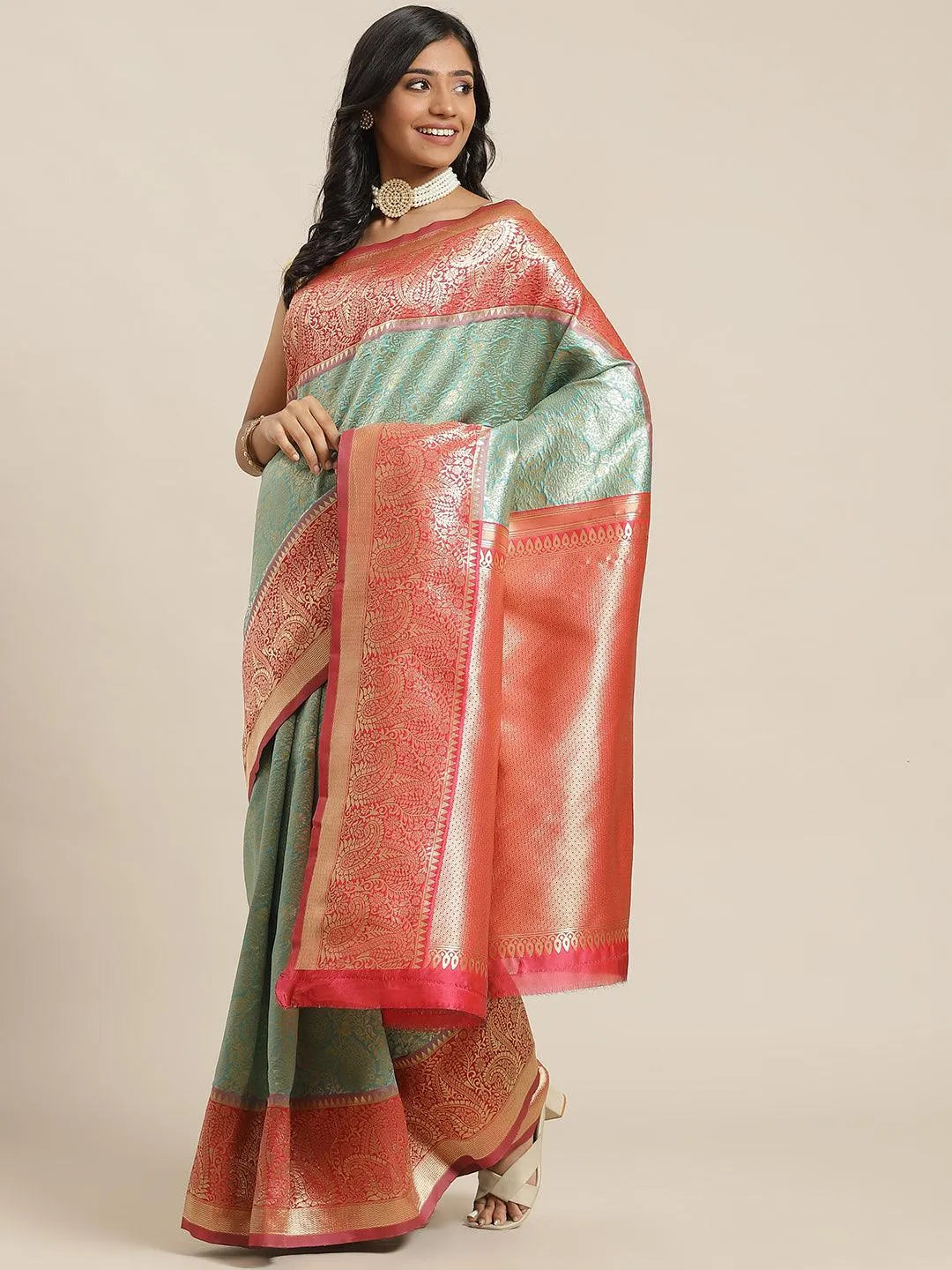 Multicoloured Woven Design Brocade Saree - Jashvi