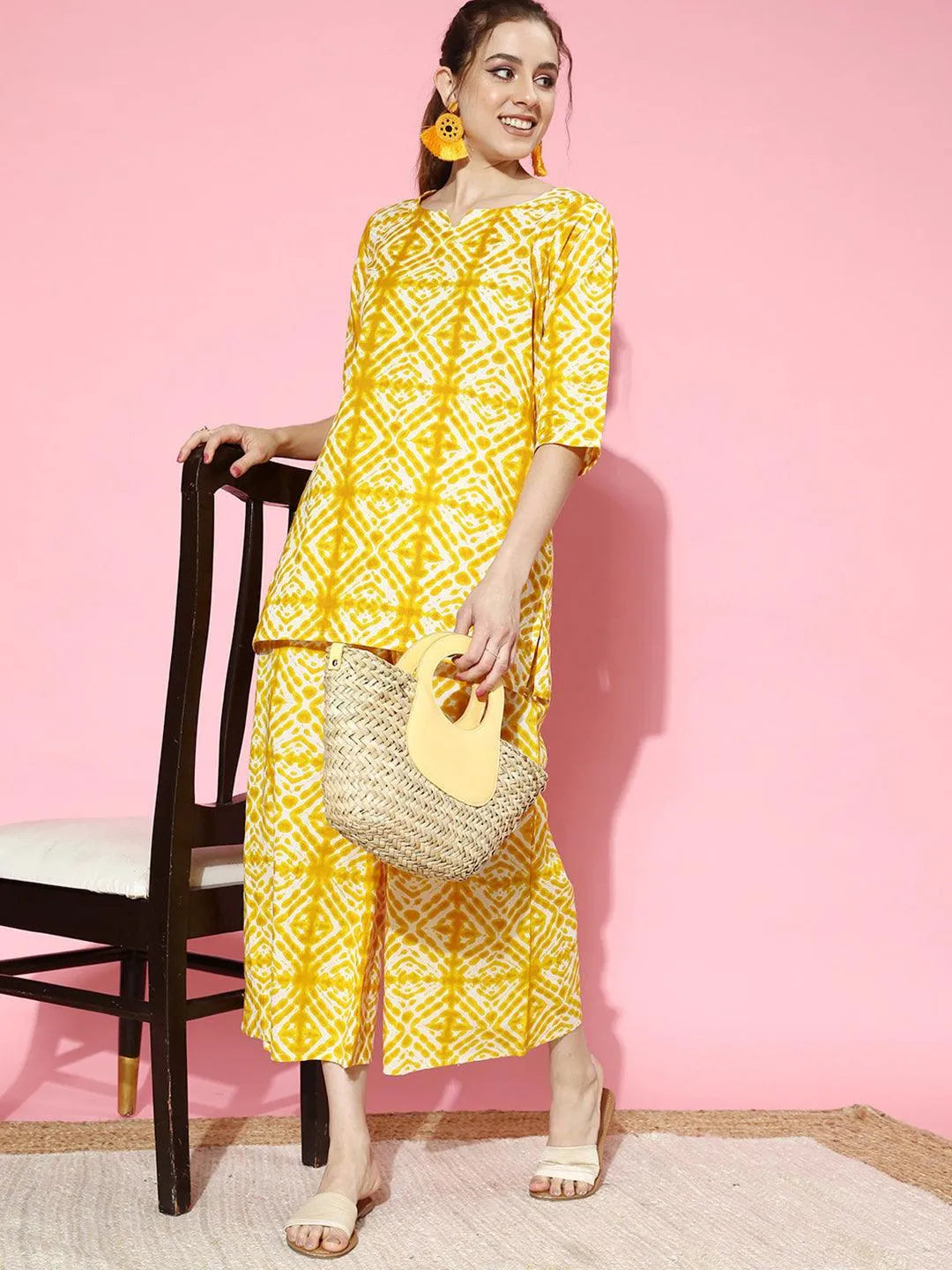 Mustard Printed Cotton Night Suit - Jashvi