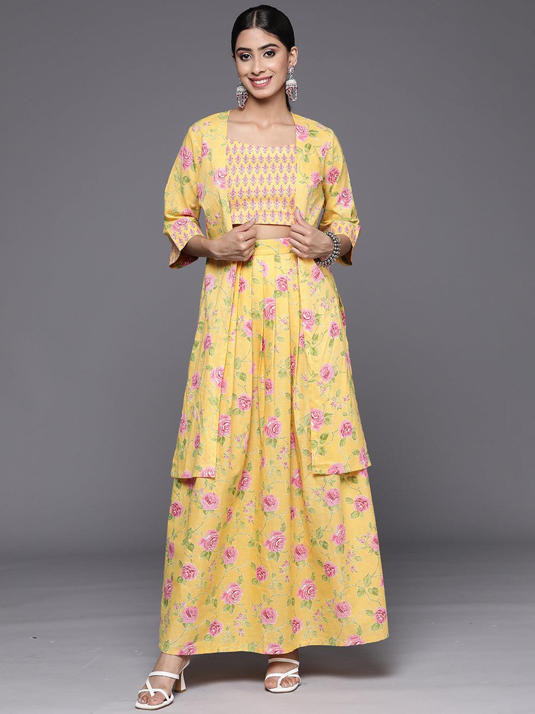 Mustard Printed Cotton Co-Ords - Jashvi