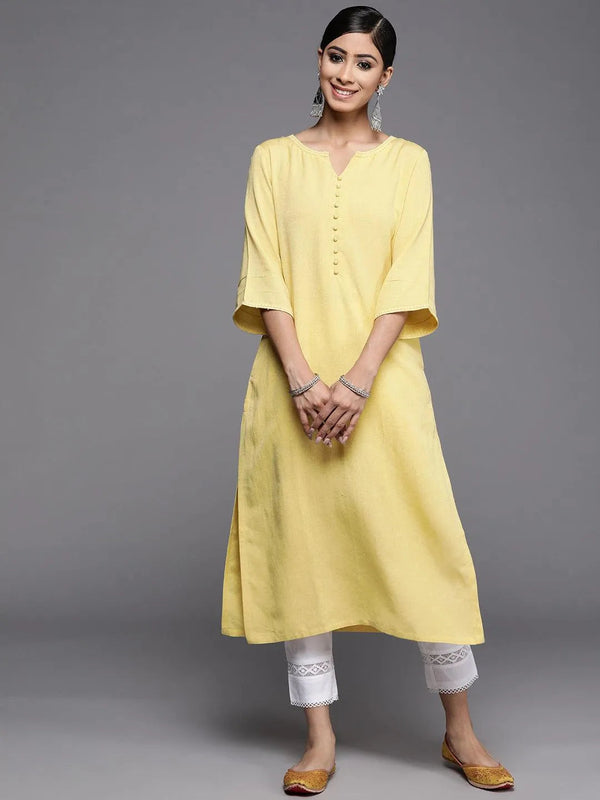 Mustard Solid Rayon Kurta - Jashvi