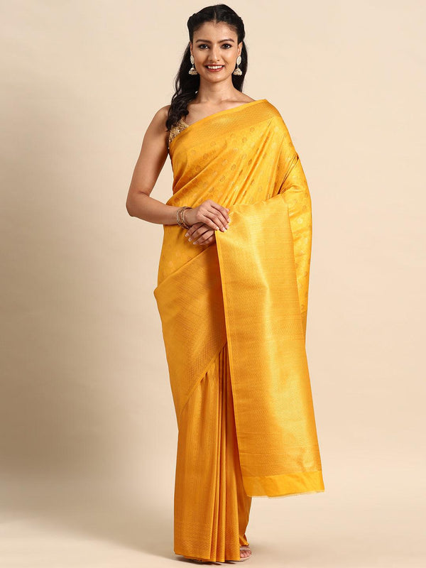 Mustard Woven Design Brocade Saree - Jashvi