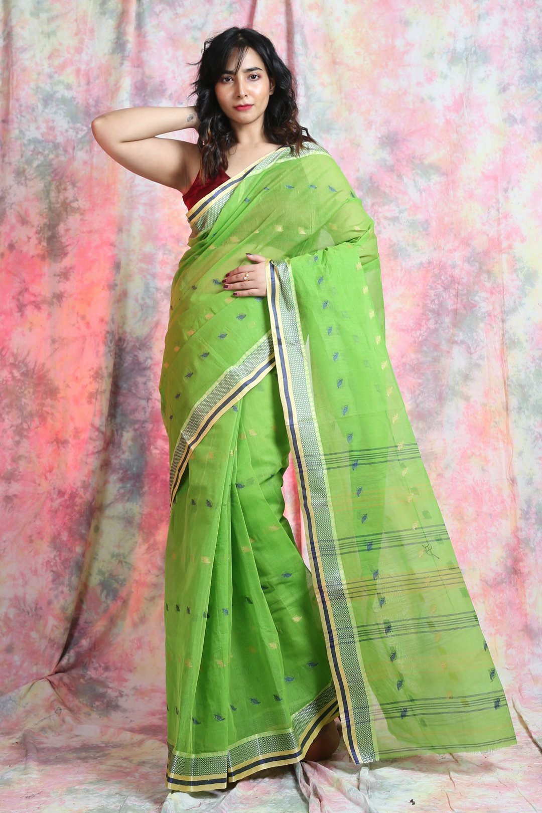 Women's Handwoven Cotton Tant Saree - Arhi