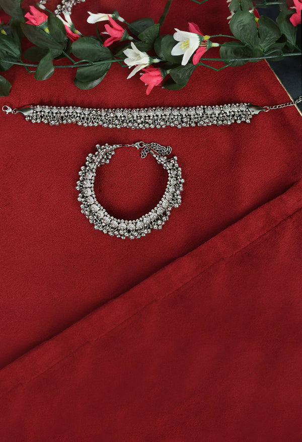 Johar Kamal Traditional Silver color Anklet Payal Jkpayal_006