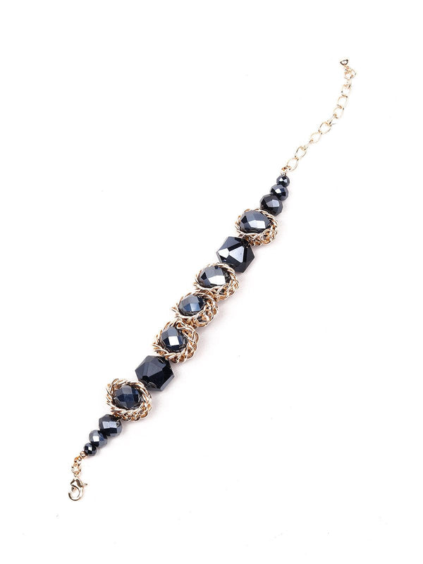 Women's Navy Blue Minimalistic Statement Bracelet - Odette