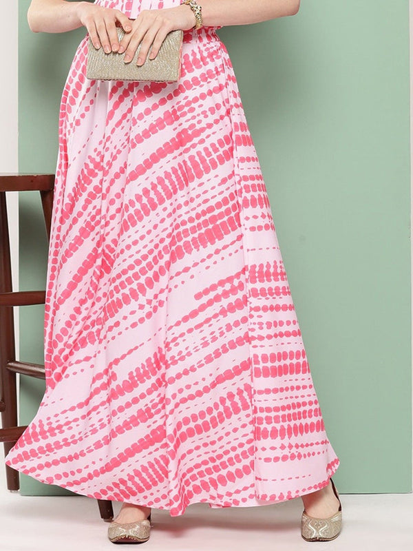 Women Flared Printed Maxi Skirt