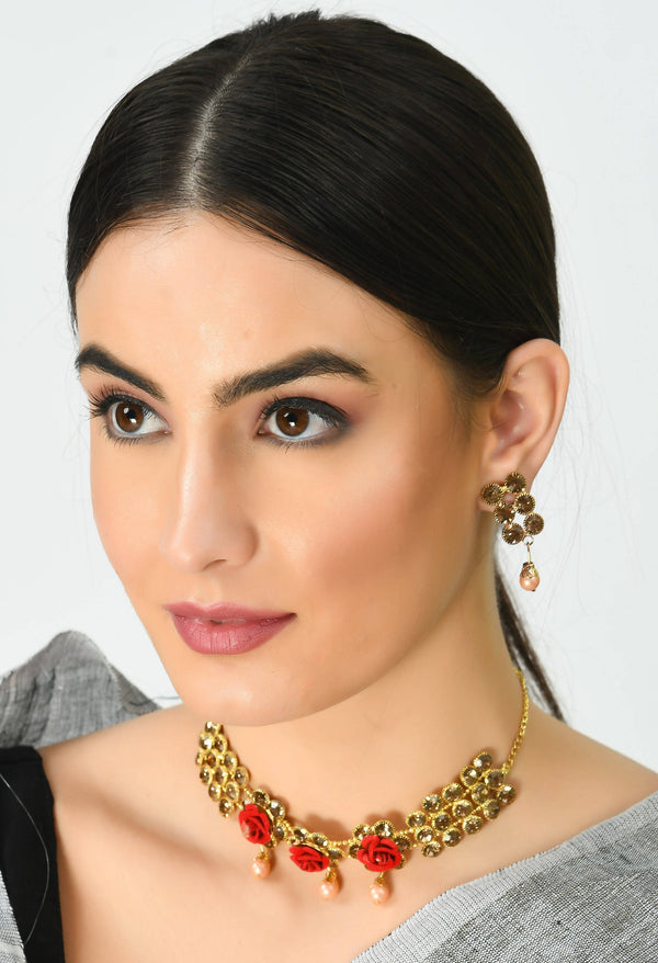 Johar Kamal Designer Necklace with Earrings Jkms_151