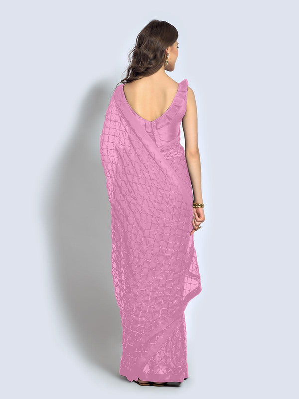 Women's Onion Designer Sequince Saree - Odette