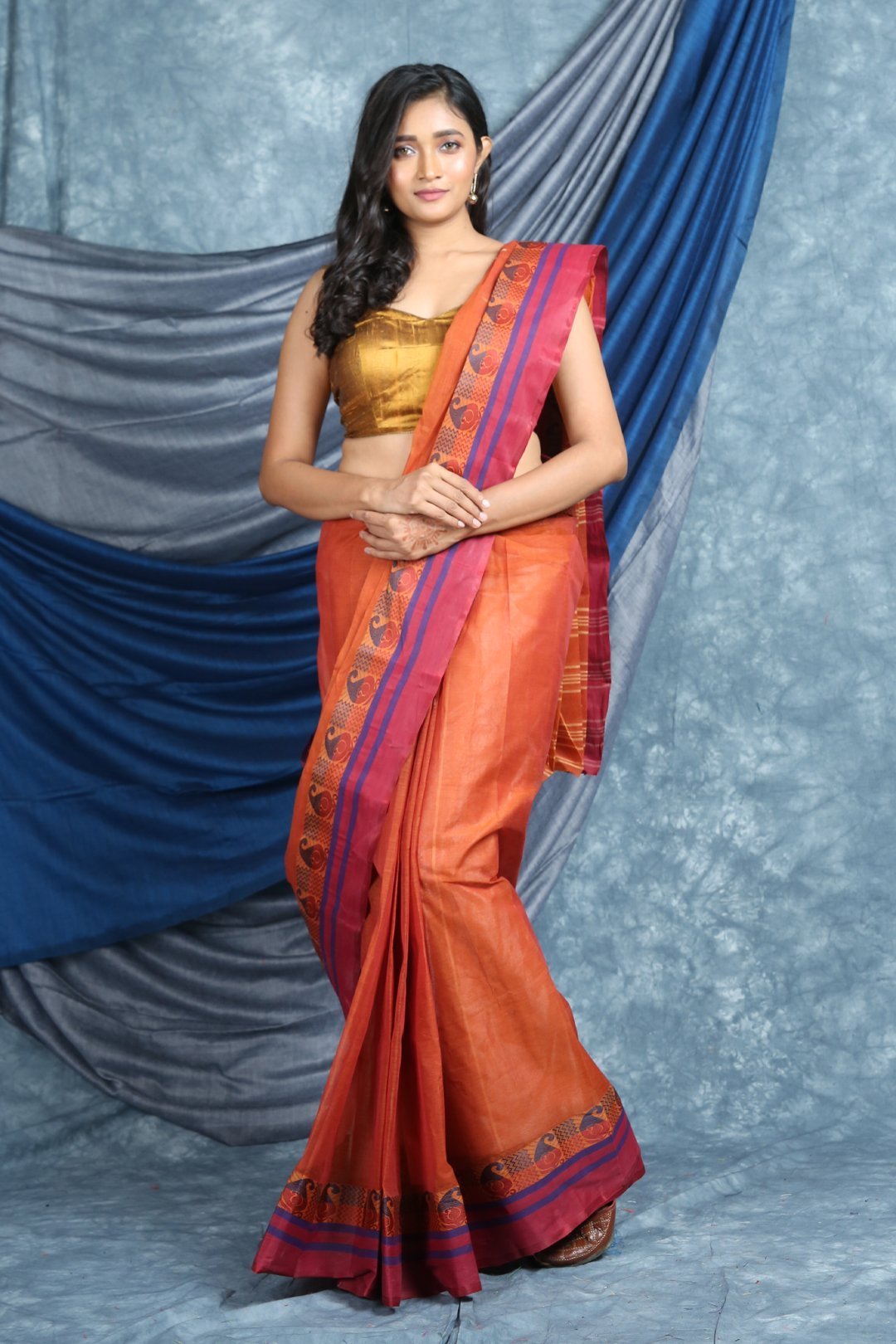 Women's Handwoven Cotton Tant Saree - Arhi