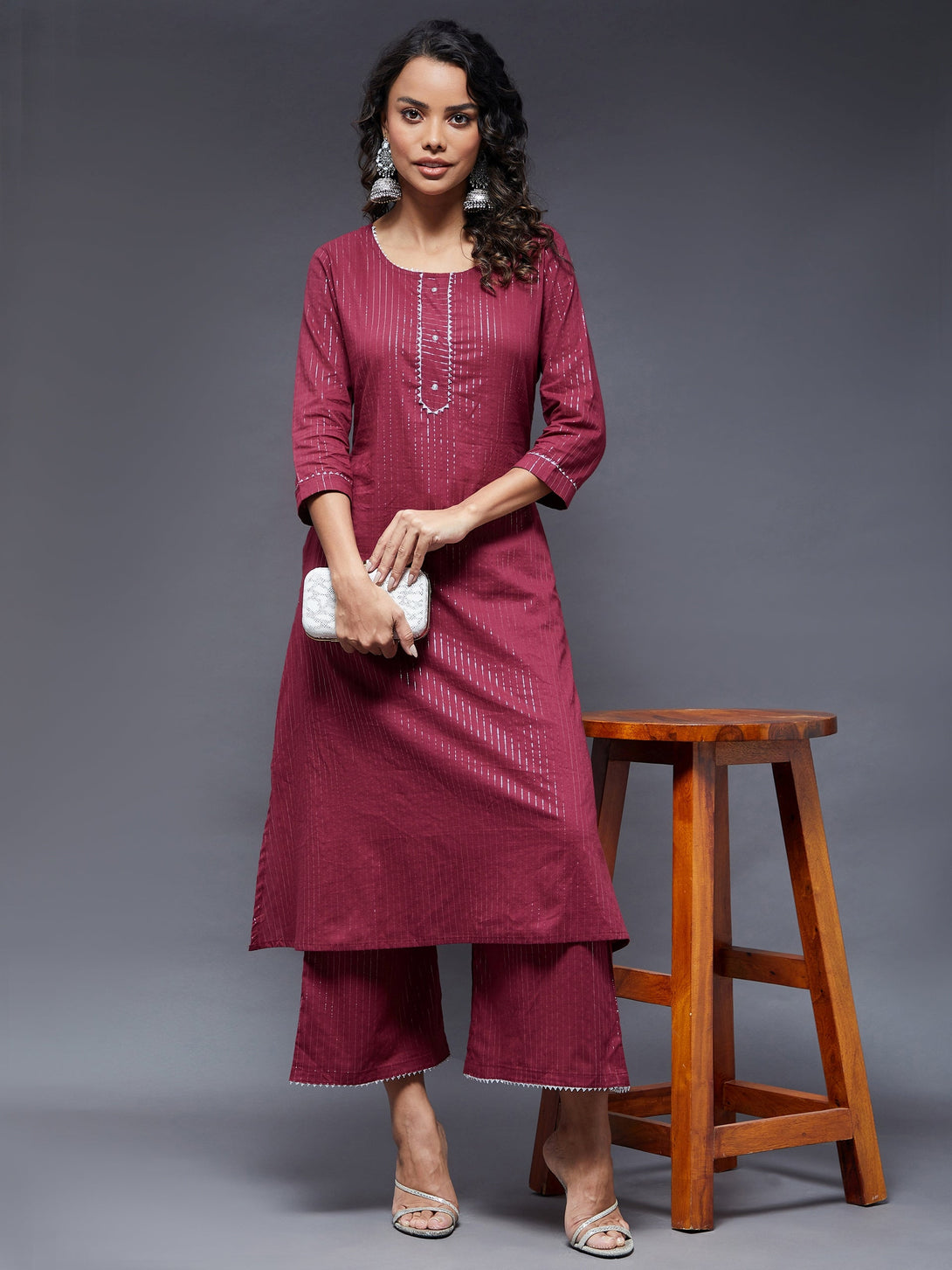 Women's A-Line Kurta With Palazzo - Azira