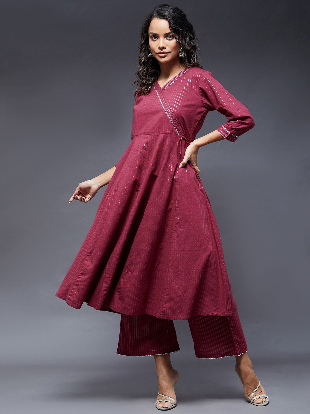 Women's Angrakha Style Kurta  - Azira