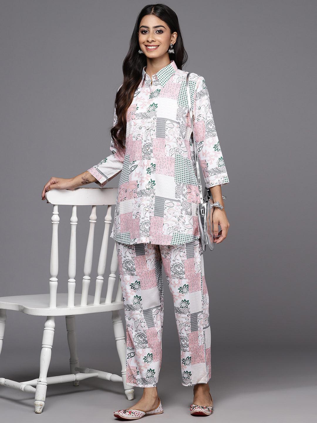 Peach Printed Rayon Co-Ords - Jashvi