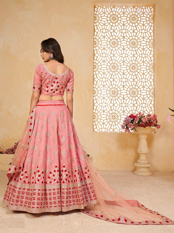 Women's Pink Designer Lehenga Choli - Odette