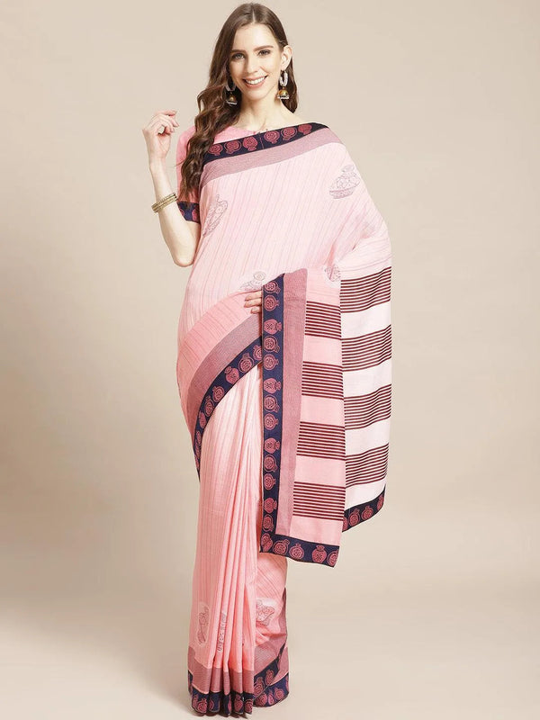 Pink Printed Chiffon Saree - Jashvi