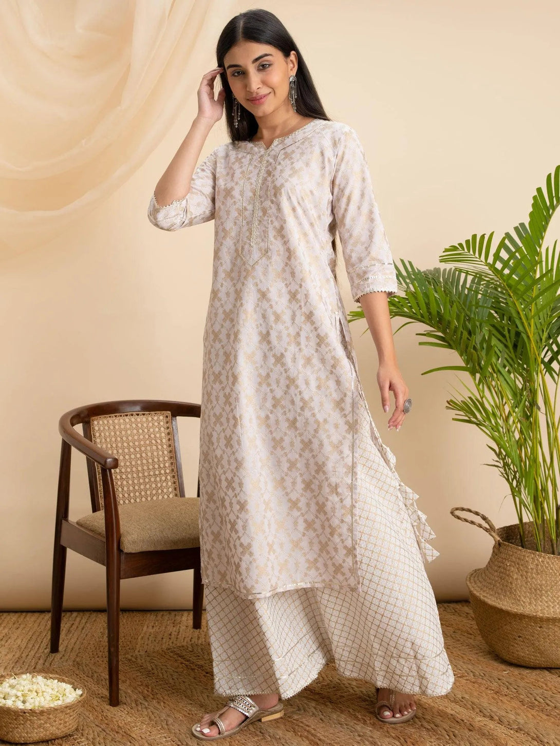 Pink Printed Cotton Kurta - Jashvi