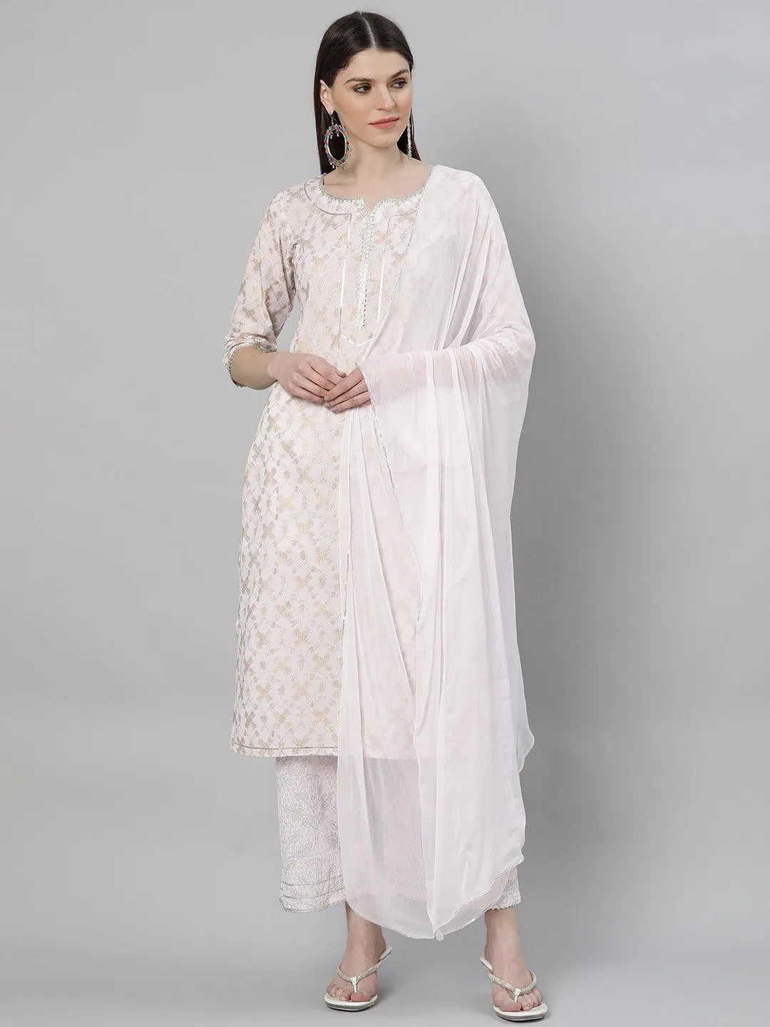 Pink Printed Cotton Suit Set - Jashvi