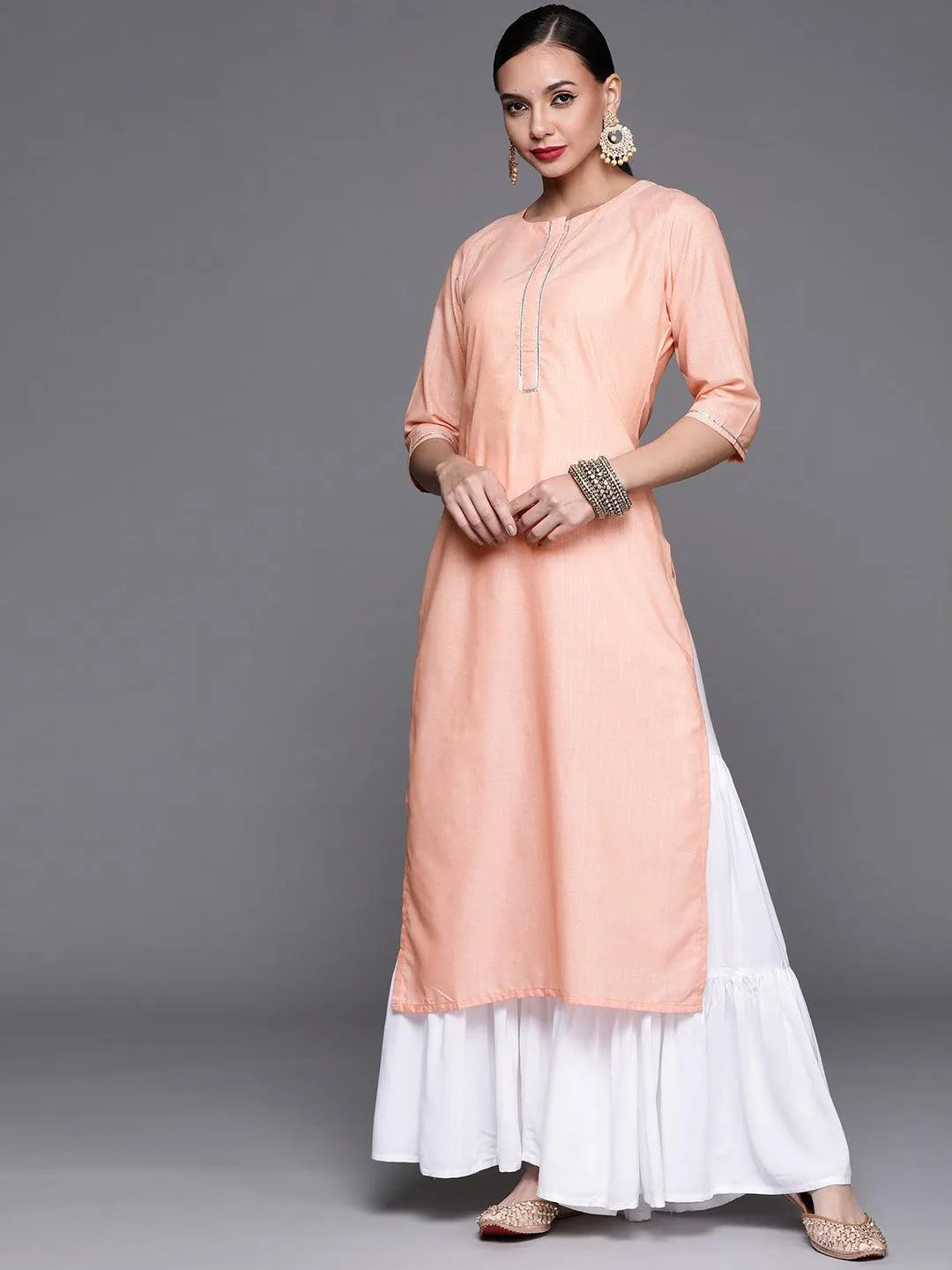 Pink Solid Cotton Kurta - Jashvi