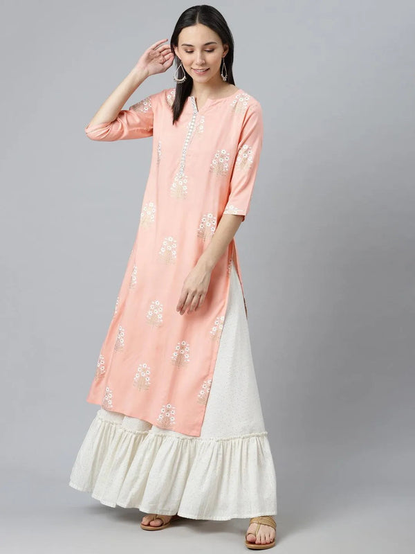 Pink Striped Rayon Kurta - Jashvi