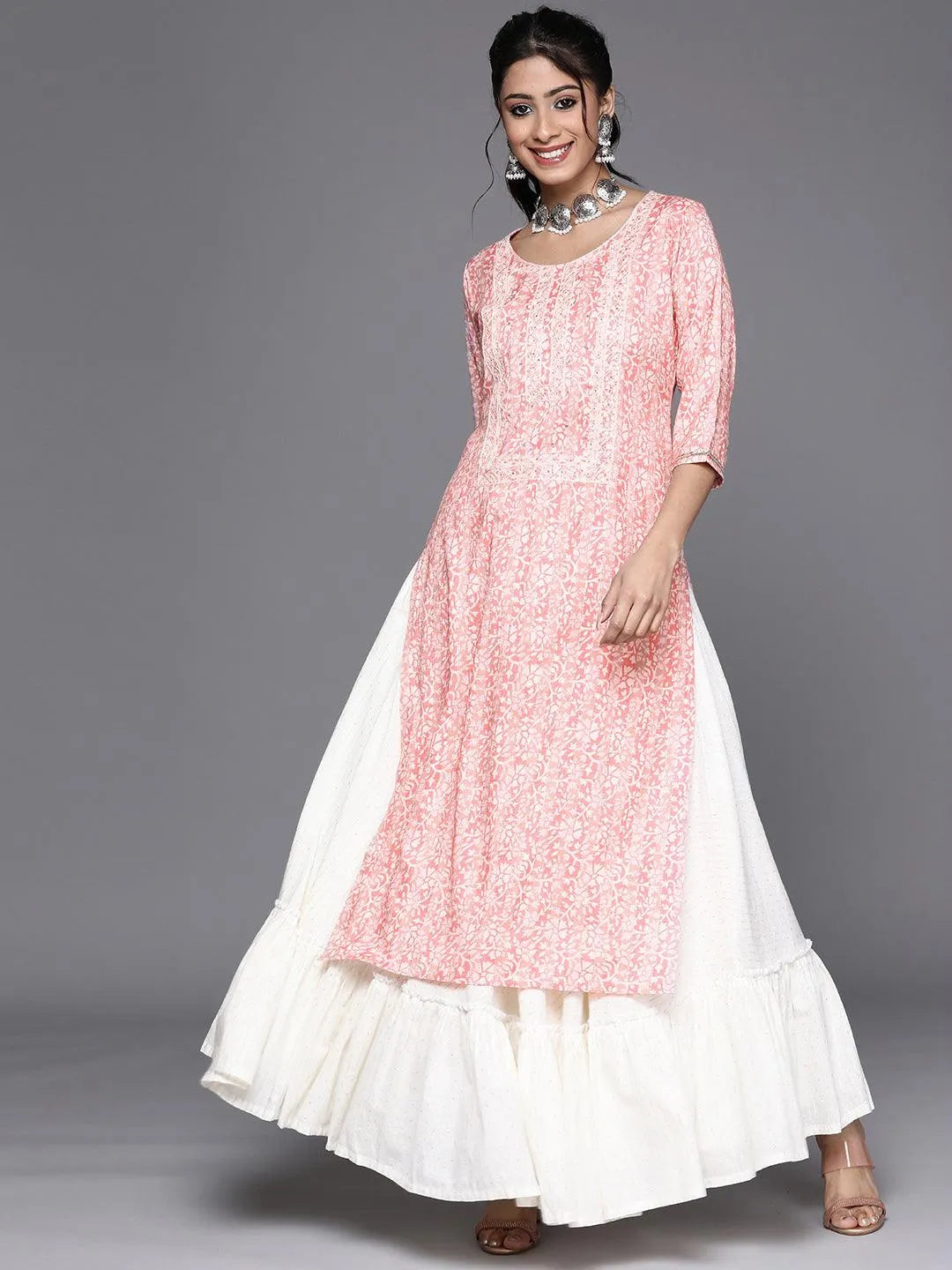 Pink Yoke Design Rayon Kurta - Jashvi