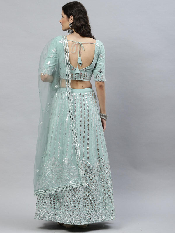 Women's Pista Beautiful Gota Patti Lehenga Choli Set - Odette