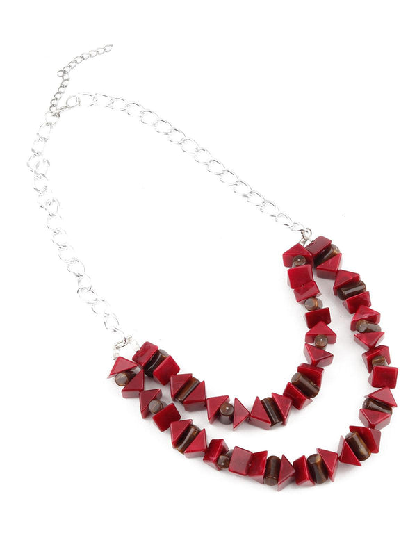 Women's Pretty Red Long Necklace For Women - Odette