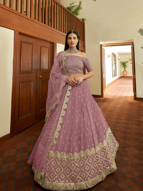 Women's Purple Designer Lehenga Choli - Odette