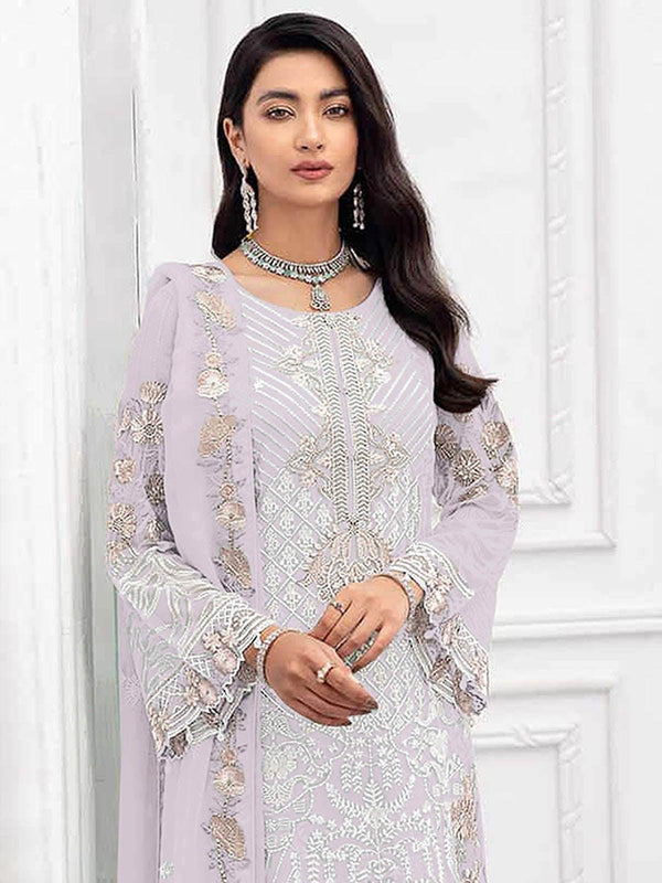 Women's Purple Embroidered Kurta Set  - Odette