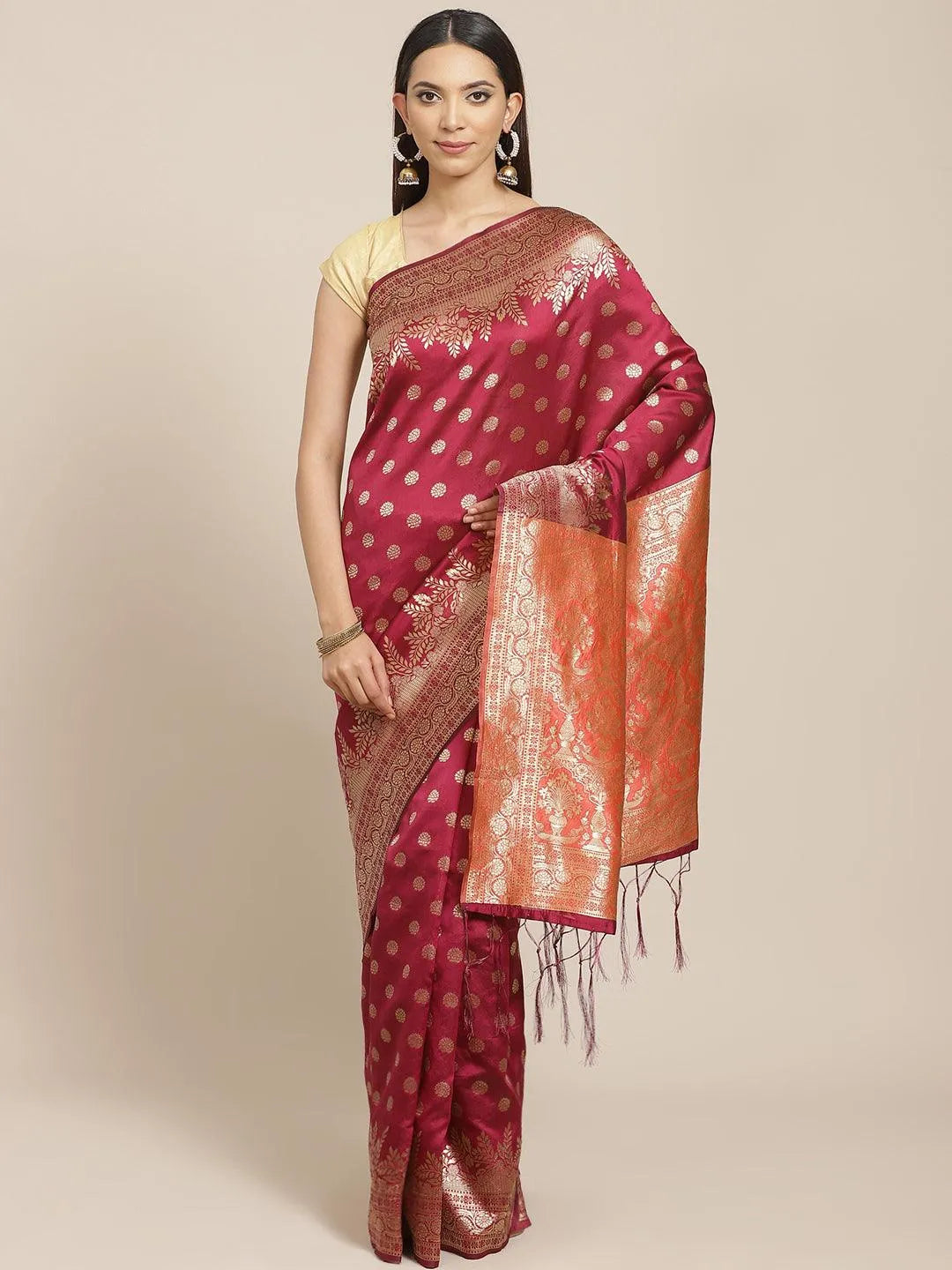 Purple Woven Design Brocade Saree - Jashvi