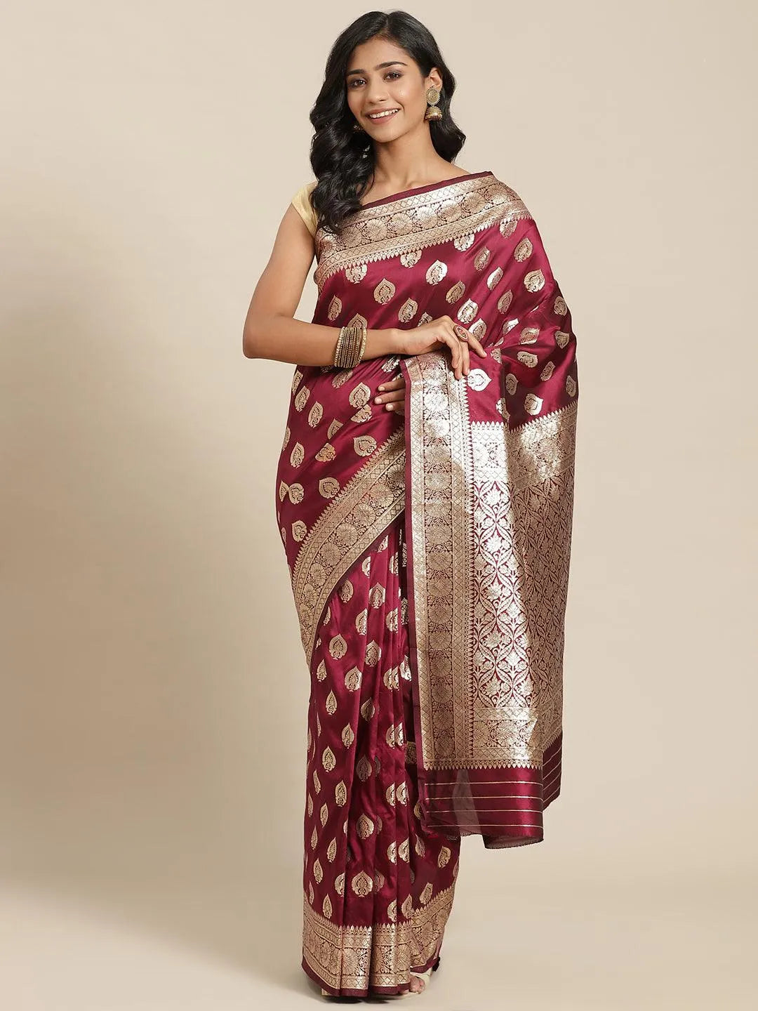 Purple Woven Design Brocade Saree - Jashvi