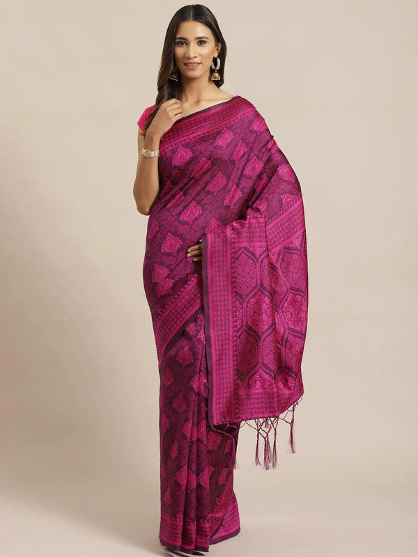 Purple Woven Design Silk Saree - Jashvi