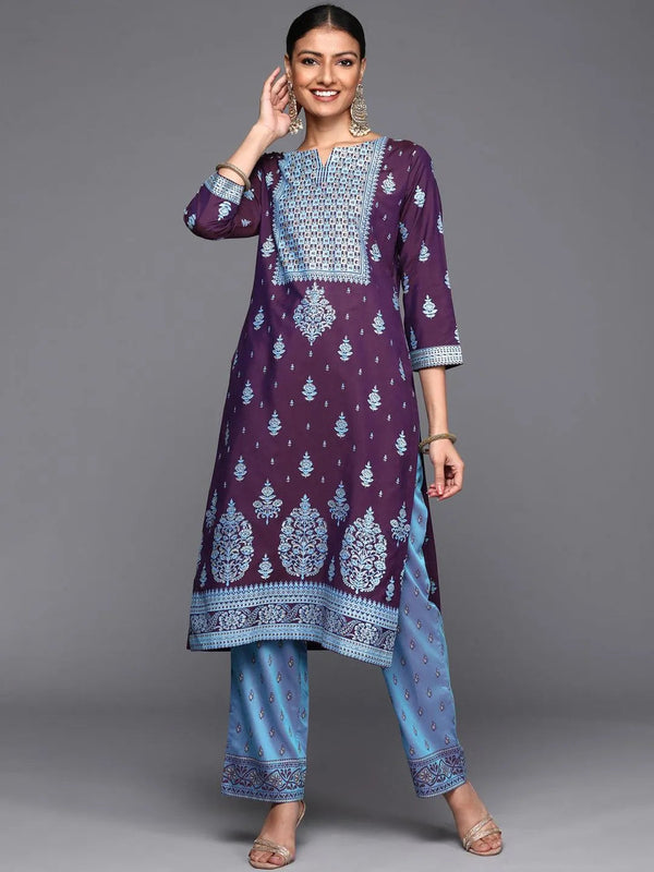 Purple Yoke Design Silk Kurta - Jashvi