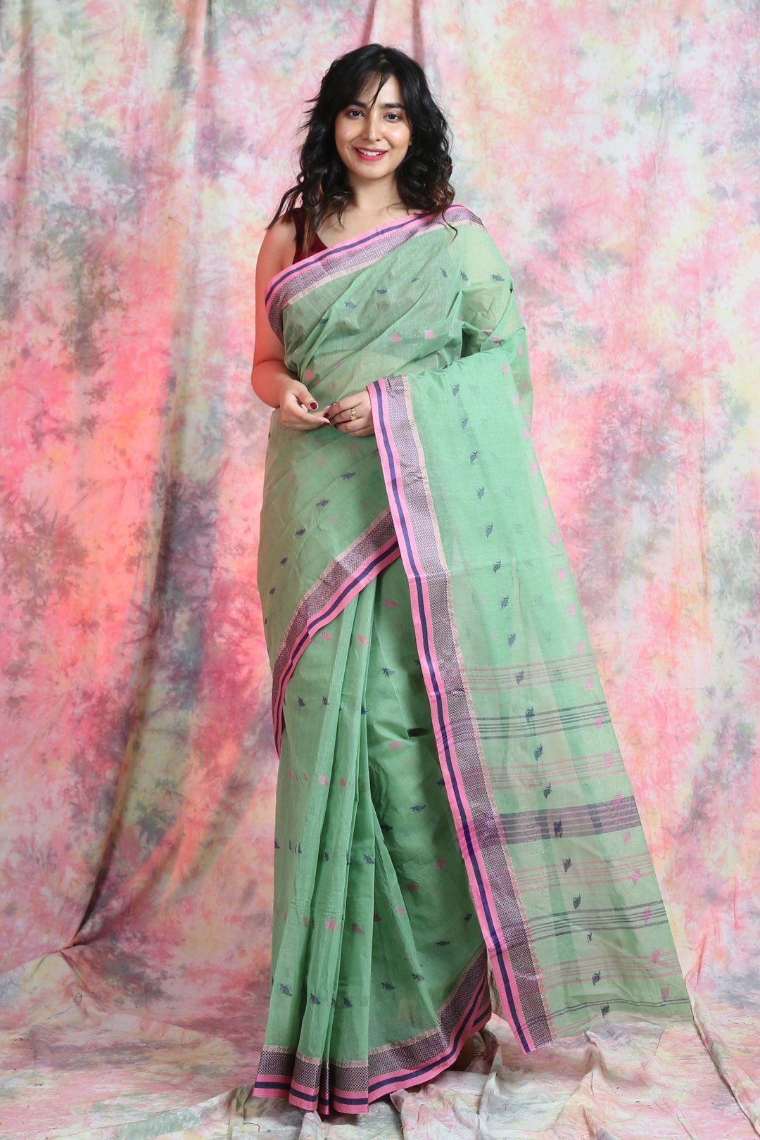 Women's Handwoven Cotton Tant Saree - Arhi