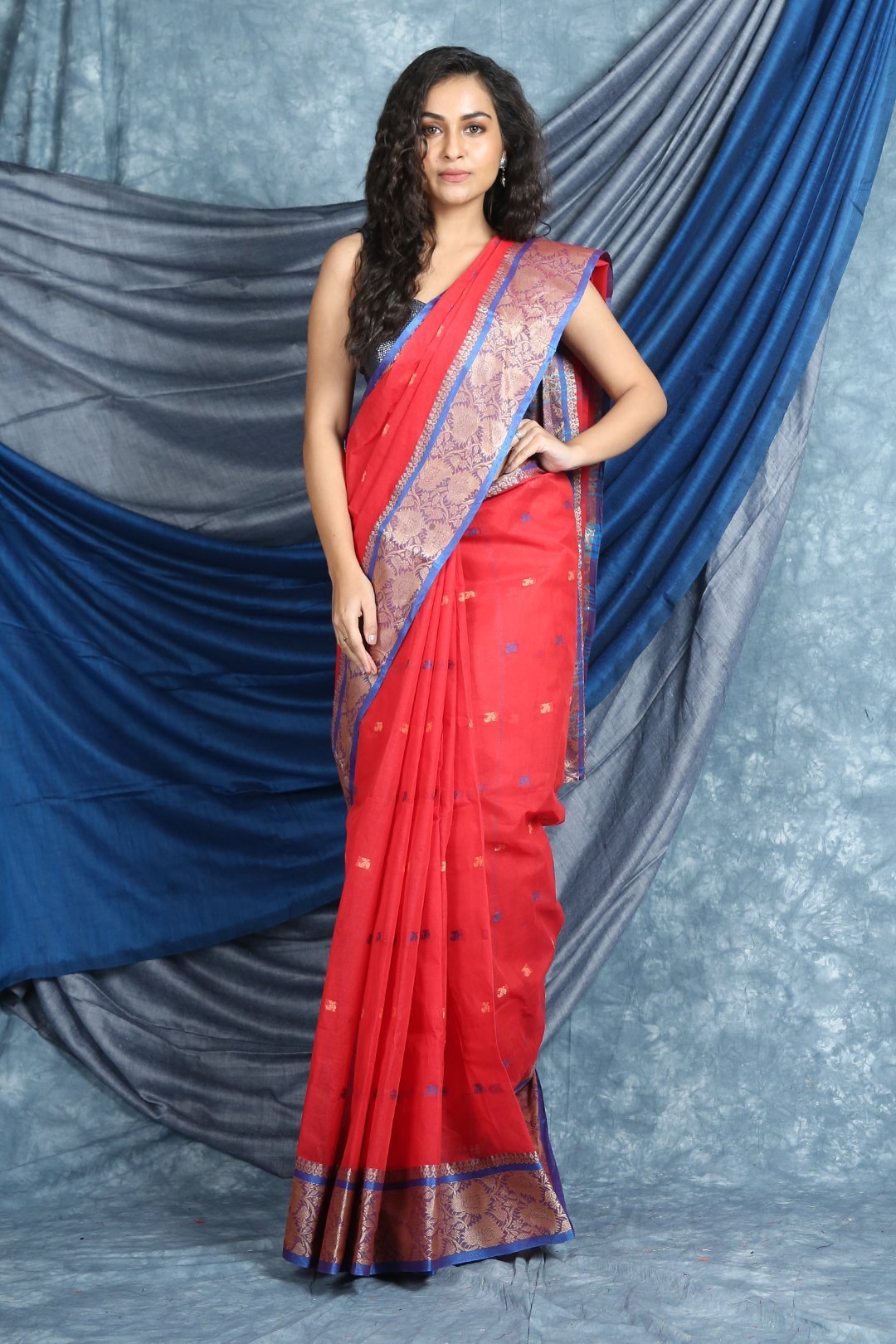 Women's Handwoven Cotton Tant Saree - Arhi