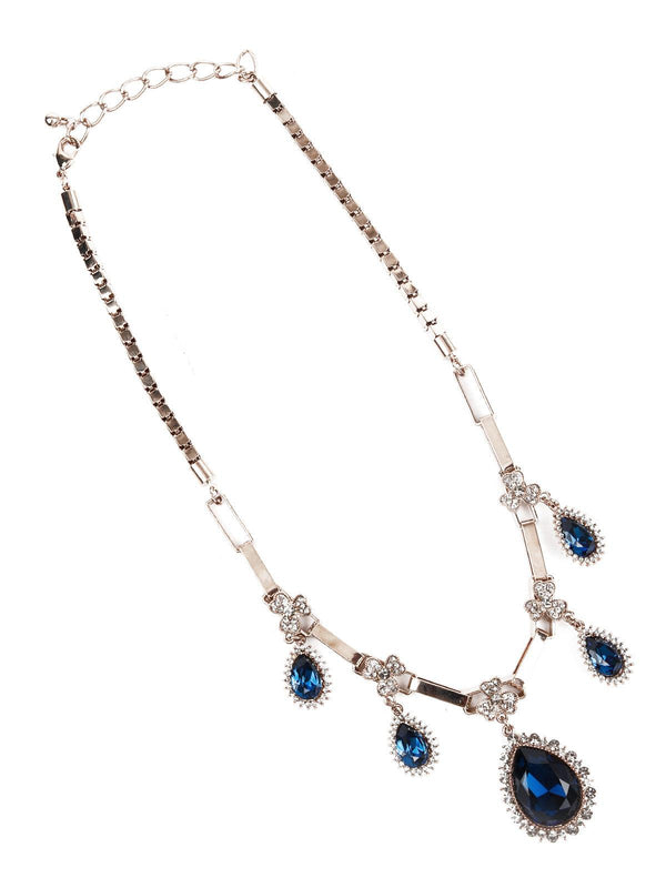 Women's Royal Sapphire And Gold Choker Neckpiece - Odette